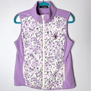 RLX Ralph‎ Lauren Golf Vest Sz M Winged Foot Logo Quilted Purple Stretch Hybrid